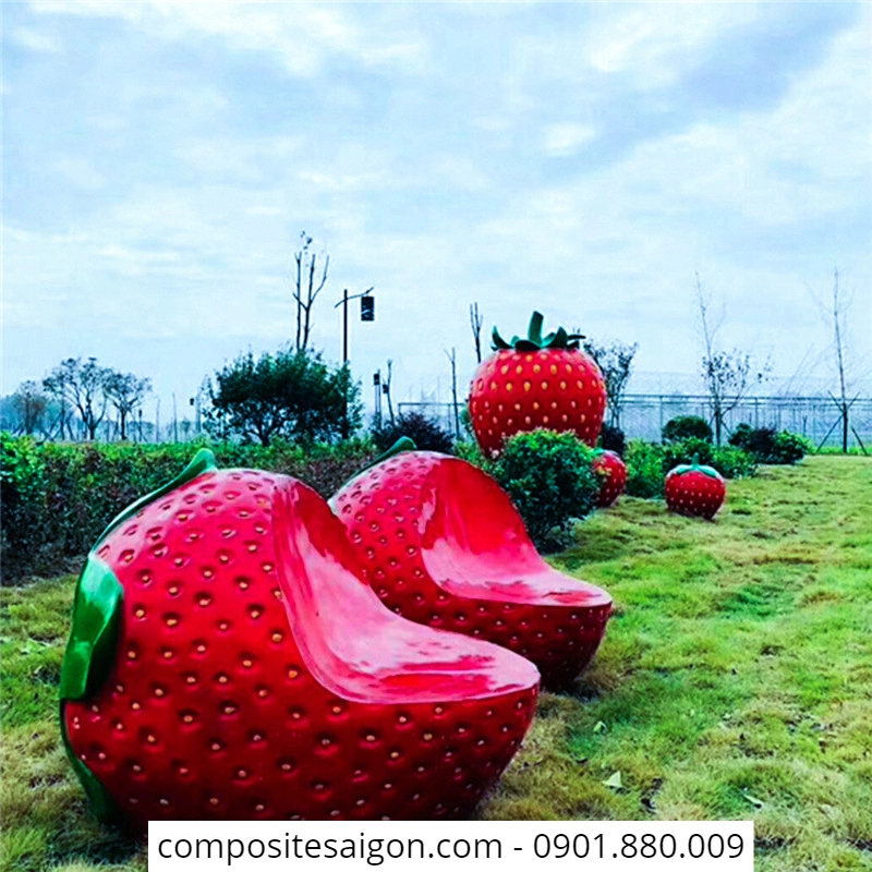 mo hinh bang composite dep26 2 6962 - Mô hình trái dâu tây composite frp D600 x cao 800mm